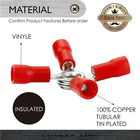 Conext Link 15 Crimp 4 Way X Ring Butt Connector Terminal Vinyl 22-18 16-14 12-10 Gauge AWG （18265） in Saudi Arabia
