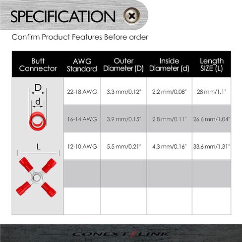 Conext Link 15 Crimp 4 Way X Ring Butt Connector Terminal Vinyl 22-18 16-14 12-10 Gauge AWG （18265） in Saudi Arabia