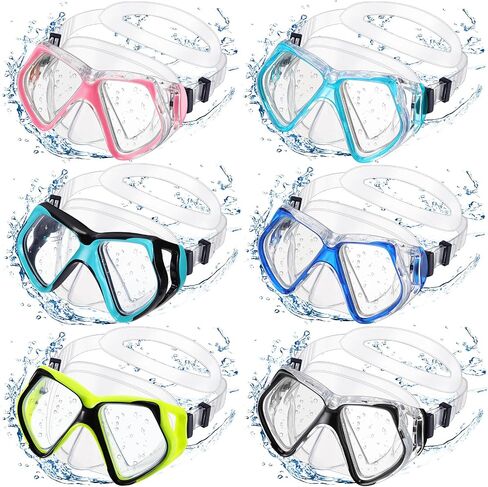 6 Pieces Swimming Goggles with Nose Cover Adult Pool Goggles Swimming Diving Nose Goggles Swim Goggle in Saudi Arabia