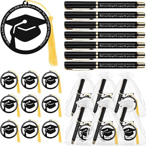 24 Sets Graduation Gifts for Students Graduation Bookmark Gift Grad Cap Shaped Bookmark with Tassel Graduation Pens and Cards Class of 2024 College Graduation Gifts for Students (Black) in Saudi Arabia