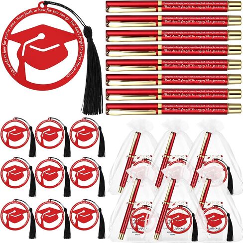24 Sets Graduation Gifts for Students Graduation Bookmark Gift Grad Cap Shaped Bookmark with Tassel Graduation Pens and Cards Class of 2024 College Graduation Gifts for Students (Black) in Saudi Arabia