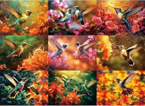 500 Piece Puzzles for Adults, Jigsaw Puzzles 500 Pieces, Puzzles 500 Piece, Colorful Graceful Hummingbirds Puzzles, Funny Puzzles, Ideal Gifts for Family Friends in Saudi Arabia