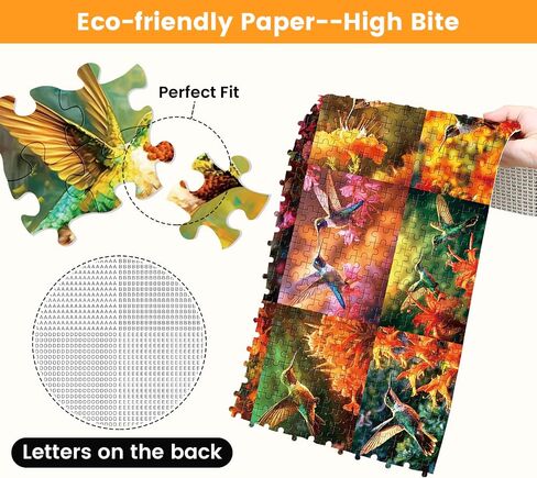 500 Piece Puzzles for Adults, Jigsaw Puzzles 500 Pieces, Puzzles 500 Piece, Colorful Graceful Hummingbirds Puzzles, Funny Puzzles, Ideal Gifts for Family Friends in Saudi Arabia