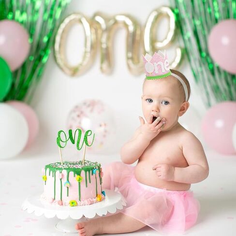 قبعة تاج عيد الميلاد الأول للجولف للفتيات الصغيرات - زينة تاج حفلات الجولف الوردية لوازم حفلات أعياد الميلاد الأولى، دعامات كشك الصور، قبعة حفلات الأميرة in Kuwait