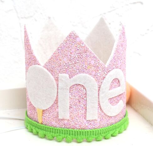 قبعة تاج عيد الميلاد الأول للجولف للفتيات الصغيرات - زينة تاج حفلات الجولف الوردية لوازم حفلات أعياد الميلاد الأولى، دعامات كشك الصور، قبعة حفلات الأميرة in Kuwait