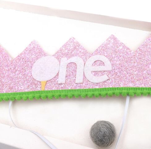 قبعة تاج عيد الميلاد الأول للجولف للفتيات الصغيرات - زينة تاج حفلات الجولف الوردية لوازم حفلات أعياد الميلاد الأولى، دعامات كشك الصور، قبعة حفلات الأميرة in Kuwait