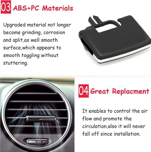 TTCR-II Front AC Vent Outlet Tab for Mercedes Benz, 1 PC Front Left/Right/Center Air Grille Clip for Mercedes Benz W164 ML320 ML350 ML400 ML500 ML550 2006-2011 X164 GL350 GL450 GL550 2007-2012 in Saudi Arabia
