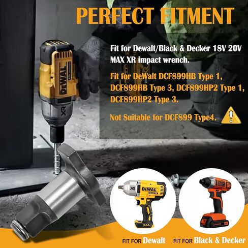 N415875 1/2 "استبدال السندان، مجموعة سندان مفتاح الربط المؤثر مناسبة لديوالت/بلاك آند ديكر 18 فولت 20 فولت ماكس XR لـ DCF899HB type1-3، DCF899HP type1-3 in Kuwait