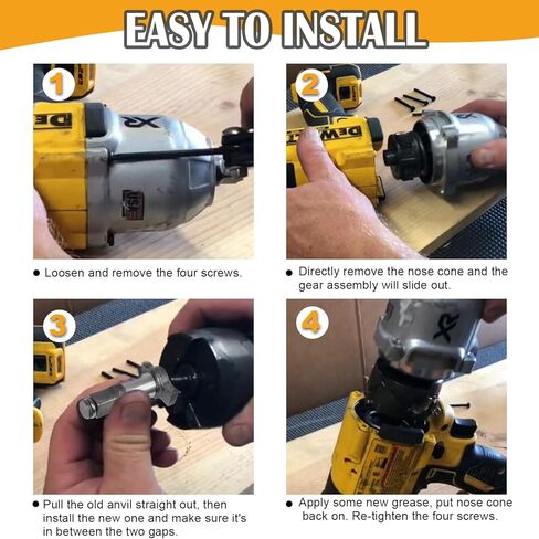 N415875 1/2 "استبدال السندان، مجموعة سندان مفتاح الربط المؤثر مناسبة لديوالت/بلاك آند ديكر 18 فولت 20 فولت ماكس XR لـ DCF899HB type1-3، DCF899HP type1-3 in Kuwait