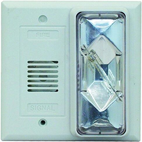 Edwards-Signaling-6536-G5 Horn Strobe، شفاف، 4-1/2 بوصة ارتفاع، 24VAC/DC، أبيض in Saudi Arabia