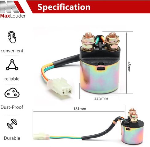 Starter Solenoid Relay for Honda TRX400 Fourtrax Foreman 1995-2003 TRX350 Fourtrax Rancher 2000-2006, Black in Kuwait