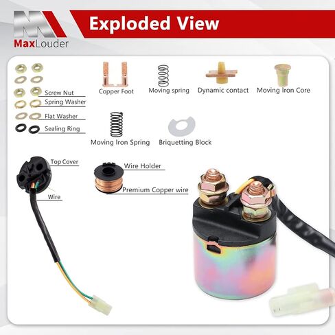 Starter Solenoid Relay for Honda TRX400 Fourtrax Foreman 1995-2003 TRX350 Fourtrax Rancher 2000-2006, Black in Kuwait