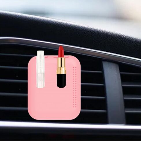 Car Lip Balm Holder,Chapstick Holder for Car,Silicone Upright Lip Balm Holder for Car Accessories for Women Interior - Accessories for Women Cute Car Decor for Teen Girls(Pink) in Saudi Arabia