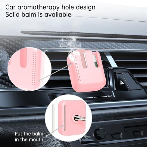 Car Lip Balm Holder,Chapstick Holder for Car,Silicone Upright Lip Balm Holder for Car Accessories for Women Interior - Accessories for Women Cute Car Decor for Teen Girls(Pink) in Saudi Arabia