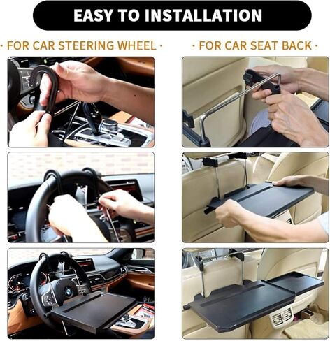 CHENGTIE Car Steering Wheel Seat Tray Portable Desk Board, Lunch Tray Convenient Table Board for Long-Distance Travel and Rest in Saudi Arabia
