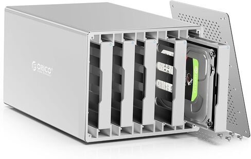 حاوية محرك الأقراص الصلبة ORICO 5 Bay من الألومنيوم Raid USB3.0 لـ 2.5 بوصة/3.5 بوصة HDD SSD حتى 100 تيرابايت (5x20 تيرابايت) مع دعامة للمكتب الشخصي والنسخ الاحتياطي المنزلي-WS500RU3 in Saudi Arabia