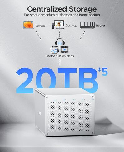 حاوية محرك الأقراص الصلبة ORICO 5 Bay من الألومنيوم Raid USB3.0 لـ 2.5 بوصة/3.5 بوصة HDD SSD حتى 100 تيرابايت (5x20 تيرابايت) مع دعامة للمكتب الشخصي والنسخ الاحتياطي المنزلي-WS500RU3 in Saudi Arabia