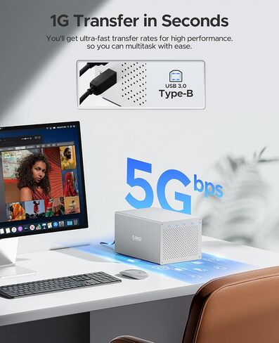 حاوية محرك الأقراص الصلبة ORICO 5 Bay من الألومنيوم Raid USB3.0 لـ 2.5 بوصة/3.5 بوصة HDD SSD حتى 100 تيرابايت (5x20 تيرابايت) مع دعامة للمكتب الشخصي والنسخ الاحتياطي المنزلي-WS500RU3 in Saudi Arabia