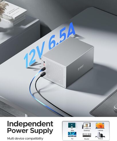 حاوية محرك الأقراص الصلبة ORICO 5 Bay من الألومنيوم Raid USB3.0 لـ 2.5 بوصة/3.5 بوصة HDD SSD حتى 100 تيرابايت (5x20 تيرابايت) مع دعامة للمكتب الشخصي والنسخ الاحتياطي المنزلي-WS500RU3 in Saudi Arabia