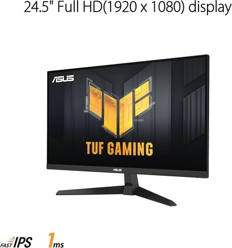 شاشة ASUS TUF Gaming مقاس 25 بوصة (24.5 قابلة للعرض) بدقة 1080 بكسل (VG259Q3A) - دقة FHD، 180 هرتز، 1 مللي ثانية، تقنية IPS سريعة، ضبابية حركة منخفضة للغاية، FreeSync، سرعة متغيرة، مكبرات صوت، 99% sRGB، Shadow Boost ضمان لمدة 3 سنوات in Kuwait