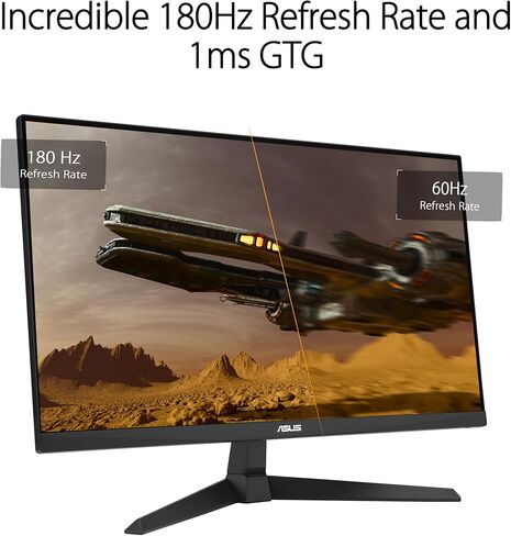 شاشة ASUS TUF Gaming مقاس 25 بوصة (24.5 قابلة للعرض) بدقة 1080 بكسل (VG259Q3A) - دقة FHD، 180 هرتز، 1 مللي ثانية، تقنية IPS سريعة، ضبابية حركة منخفضة للغاية، FreeSync، سرعة متغيرة، مكبرات صوت، 99% sRGB، Shadow Boost ضمان لمدة 3 سنوات in Kuwait