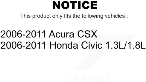 زوج جلبة ذراع التحكم في التعليق الأمامي السفلي للأمام لـ 2006-2011 Honda Civic Acura CSX KTR-102273 in Kuwait