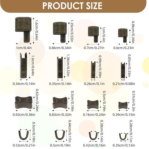 120 Pcs Metal Zipper Stopper Zipper Replacement Slider 4 Sizes Zipper Insertion Pin for Jackets Coats DIY Sewing Replacement #3#5#8#10 in Saudi Arabia