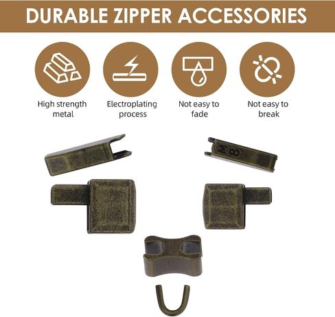 120 Pcs Metal Zipper Stopper Zipper Replacement Slider 4 Sizes Zipper Insertion Pin for Jackets Coats DIY Sewing Replacement #3#5#8#10 in Saudi Arabia