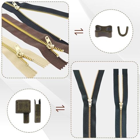 120 Pcs Metal Zipper Stopper Zipper Replacement Slider 4 Sizes Zipper Insertion Pin for Jackets Coats DIY Sewing Replacement #3#5#8#10 in Saudi Arabia