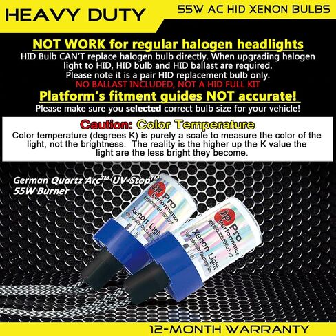 55W H7 Heavy Duty HID Xenon Replacement Bulbs 12V 24V Headlight Fog-light (Pack of 2 bulbs) (6000K Daylight White) in Saudi Arabia