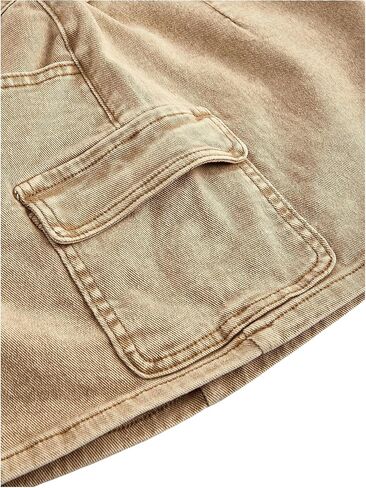 SHENHE Women's Denim Skirt Cargo Flap Pockets Straight Pencil Jean Mini Skirt Streetwear in Saudi Arabia