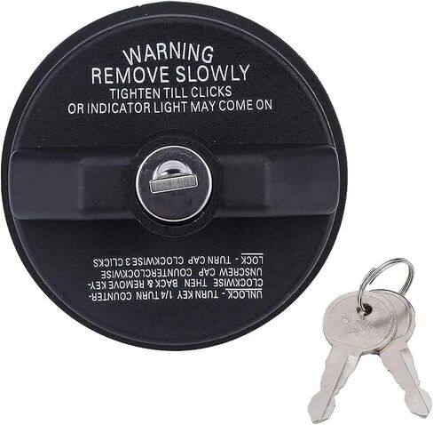 1 PC Car Fuel Tank Cap with Lock, ABS Plastic Gas Inlet Modification Sealing Cap, Accessories Replacement OEM 77300-47020 10504, Product Compatible with Toyota, Tundra, Chevrolet (Black) in Saudi Arabia