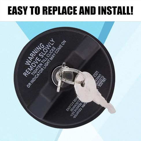 1 PC Car Fuel Tank Cap with Lock, ABS Plastic Gas Inlet Modification Sealing Cap, Accessories Replacement OEM 77300-47020 10504, Product Compatible with Toyota, Tundra, Chevrolet (Black) in Saudi Arabia