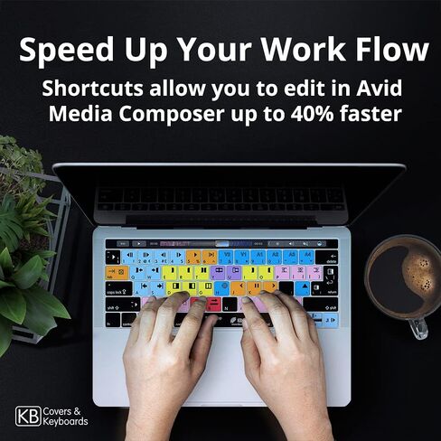 KB Covers غطاء لوحة المفاتيح Avid Media Composer المتوافق مع جهاز MacBook Pro مقاس 13 بوصة و15 بوصة مع شريط اللمس | جلود سيليكون رفيعة للغاية مقاومة للغبار والماء والأوساخ in Saudi Arabia
