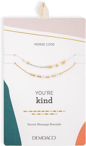 DEMDACO You're Golde Tone One Size Fits Most Brass Morse Code Bracelet in Saudi Arabia