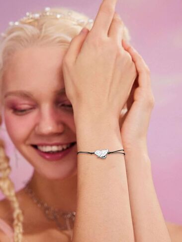 HUASAI Galentines هدايا اليوم أفضل سوار صديق لgalentines BFF مطابقة أساور الصداقة القلب المرتبطة سلسلة الرغبات أساور هدايا يوم Galentines للأخوات in Saudi Arabia