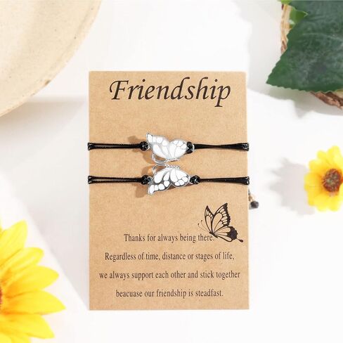 HUASAI Galentines هدايا اليوم أفضل سوار صديق لgalentines BFF مطابقة أساور الصداقة القلب المرتبطة سلسلة الرغبات أساور هدايا يوم Galentines للأخوات in Saudi Arabia