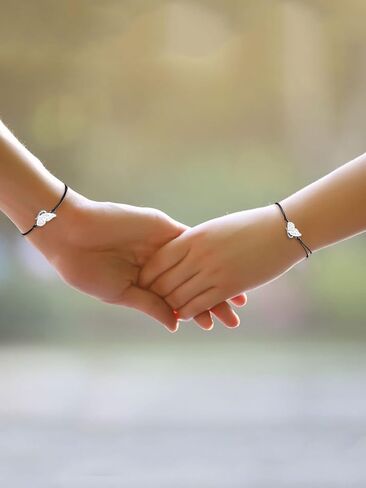 HUASAI Galentines هدايا اليوم أفضل سوار صديق لgalentines BFF مطابقة أساور الصداقة القلب المرتبطة سلسلة الرغبات أساور هدايا يوم Galentines للأخوات in Saudi Arabia