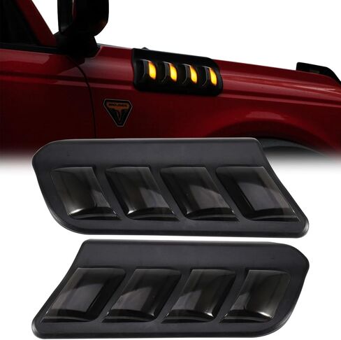 مصابيح LED للعلامات الجانبية أضواء إشارة الانعطاف لعام 2021 2022 2023 2024 Ford Bronco 2/4 باب مقاوم للماء كهرمان مصابيح جانبية للعلامات الجانبية ضوء رؤية درب (ليس لنمط برونكو سبورت ورابتور) in Kuwait