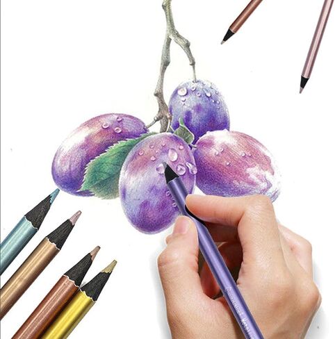 12 قطعة مجموعة أقلام رصاص ملونة معدنية مجموعة أقلام تلوين متنوعة 0.3 مللي متر أقلام رسم لامعة أقلام رسم للرسم الفني والكتابة in Kuwait