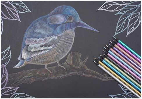 12 قطعة مجموعة أقلام رصاص ملونة معدنية مجموعة أقلام تلوين متنوعة 0.3 مللي متر أقلام رسم لامعة أقلام رسم للرسم الفني والكتابة in Kuwait