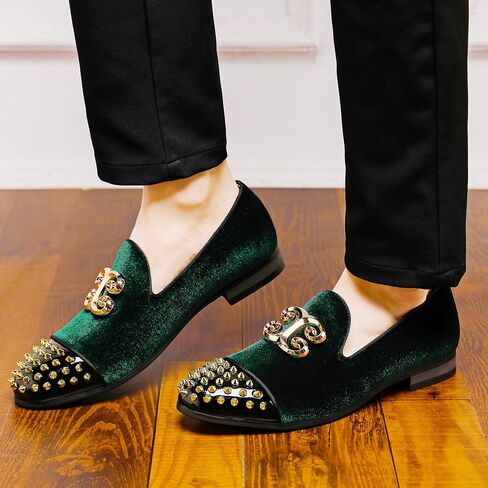 Men's Fashion Formal Velvet Loafers and Wedding Dress Shoes for Men, Penny Slip-On Smoking Luxury Men Casual Shoes in Saudi Arabia