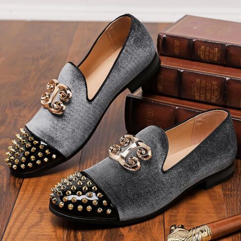 Men's Fashion Formal Velvet Loafers and Wedding Dress Shoes for Men, Penny Slip-On Smoking Luxury Men Casual Shoes in Saudi Arabia