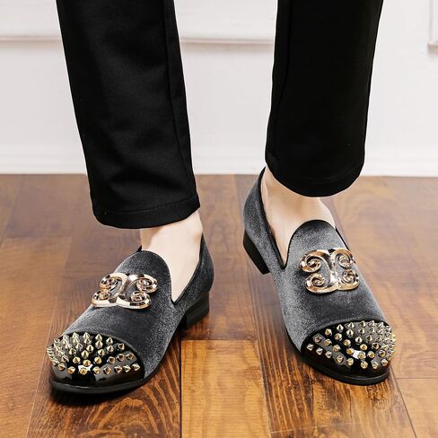Men's Fashion Formal Velvet Loafers and Wedding Dress Shoes for Men, Penny Slip-On Smoking Luxury Men Casual Shoes in Saudi Arabia