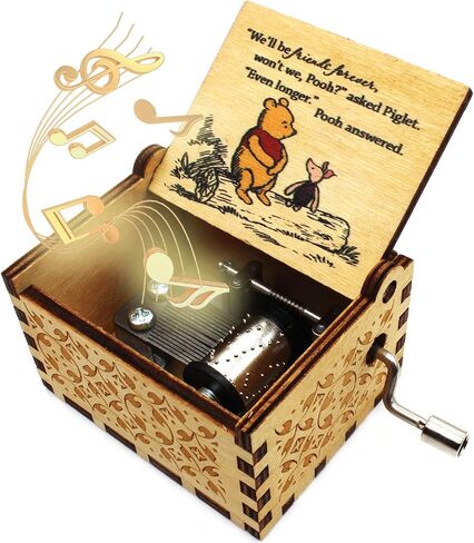 Wooden Music Box - The Pooh Saying Music Box, Gift for Friend, Cousins, BFF, New Year's Gifts- 1 Set in Saudi Arabia