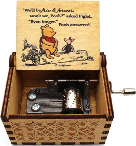 Wooden Music Box - The Pooh Saying Music Box, Gift for Friend, Cousins, BFF, New Year's Gifts- 1 Set in Saudi Arabia