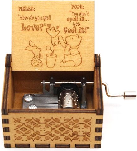 Wooden Music Box - The Pooh Saying Music Box, Gift for Friend, Cousins, BFF, New Year's Gifts- 1 Set in Kuwait