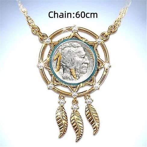 قلادة رأس هندية، قلادة رئيسية أمريكية أصلية للرجال، قلادة ريشة رأس هندية رئيسة قبلية، مجوهرات ساحرة، قلادة قلادة على شكل رئيس هندي فاسق للأولاد in Kuwait