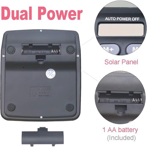 Basic Calculator 12 Digit Dual Power Large LCD Display Sensitive Button for Office, Primary School, Market or Home Use (Black, Pack of 2) in Saudi Arabia
