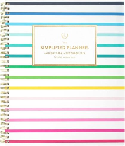 AT-A-GLANCE 2025 Planner, Simplified by Emily Ley, Weekly & Monthly, 5-1/2" x 8-1/2", Small, Happy Stripe (EL16-200-25) in Saudi Arabia